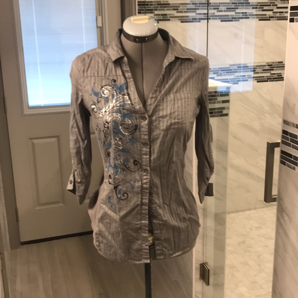 Gray Button-up Shirt